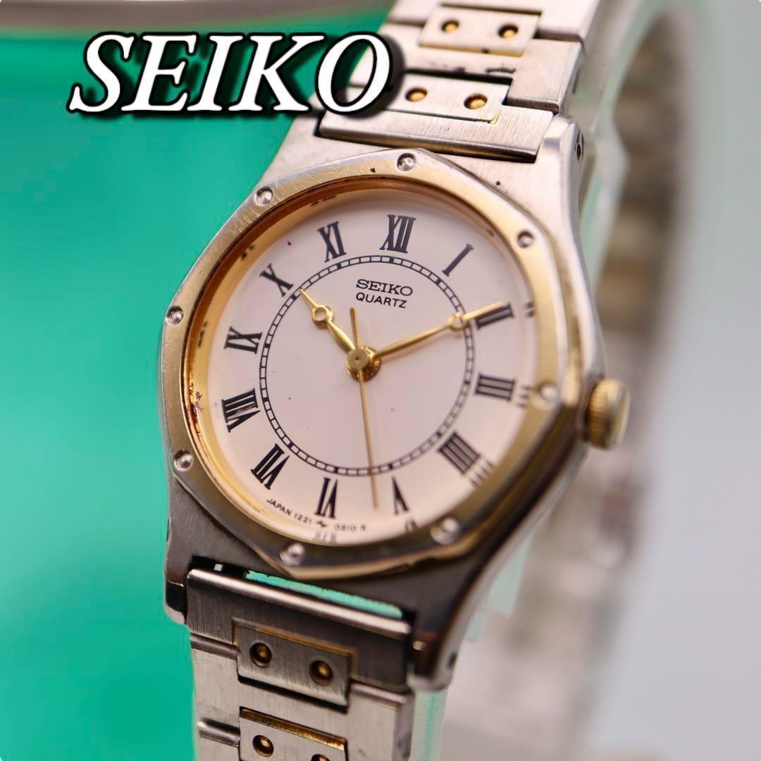 

[USED] SEIKO Roman Round Silver and Gold Women s Watch 1200