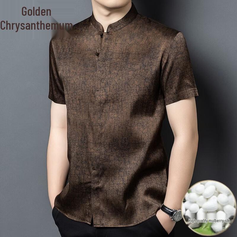 Men's Chinese Style Mulberry Silk Tang Suit Shirt