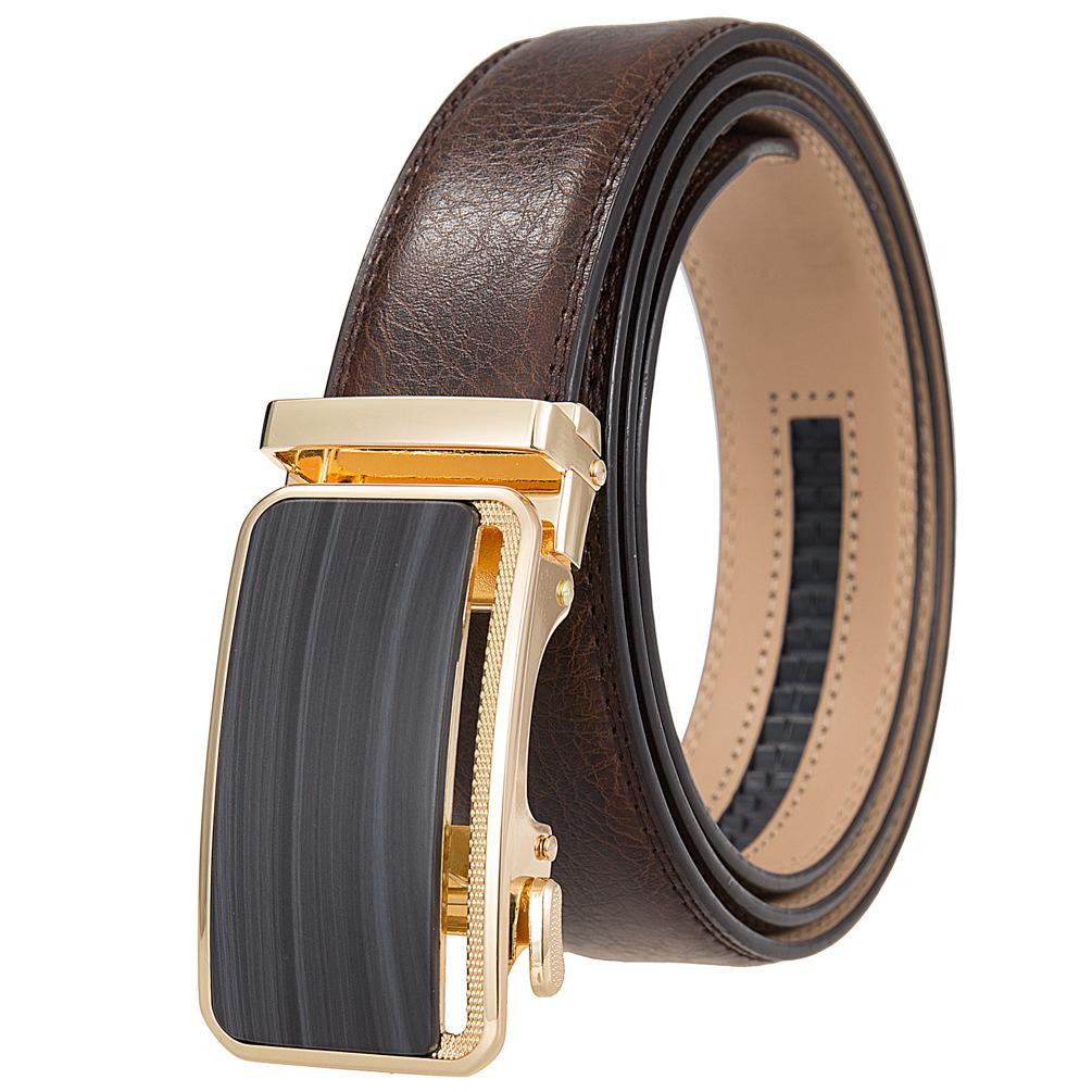 1Pcs Fashion Versatile Business Men'S Belt, Cowhide Belt Automatic Buckle Men'S Belt Ly36-35576-1