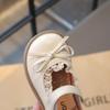 Girls Little Kids Non Slip British Style Daily Wear Leather Single Shoes