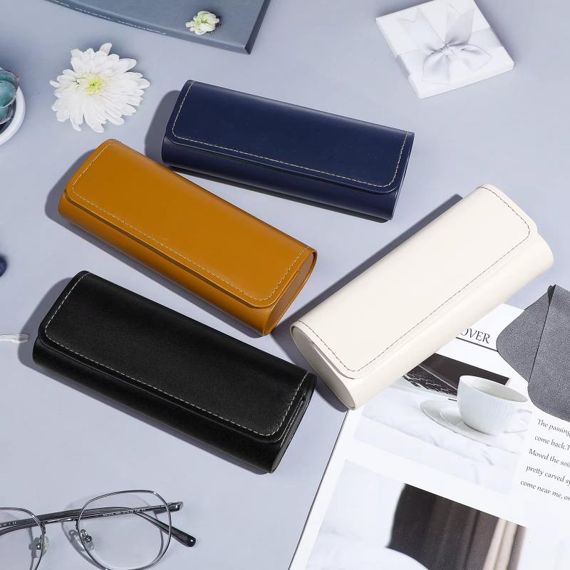 Vintage PU Leather Glasses Case Portable Men Women Glasses Storage Box Anti-Pressure Eyeglasses Bag Accessories