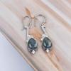 Authantic Moss Agate Gemstone 925 Sterling Silver Handmade Jewelry Earrings EE-37-28