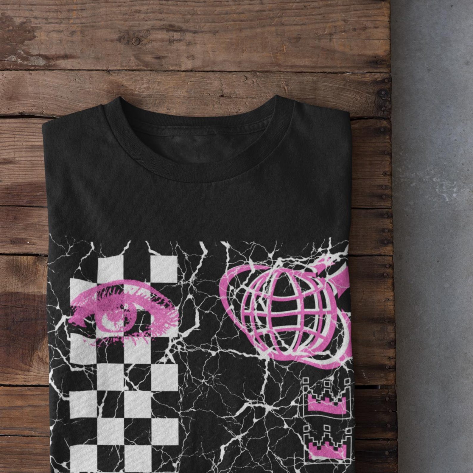 Abstract Art Y2k Eye Tshirt, Cyberpunk Clothing, Y2k Grunge Clothes, Surreal Shirts, Alternative Clothes, Weirdcore Clowncore, Punk Tshirts S