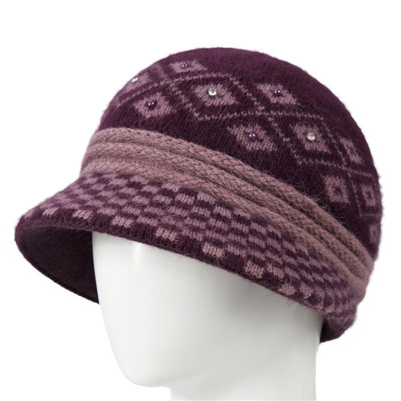 Mom Hat Women'S Season Warm Thickened Knitted Wool Hat Cold Grandma Old Lady Basin Hat