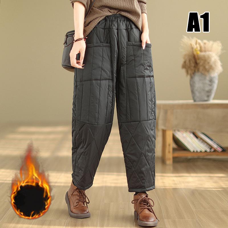 

Женские зимние толстые хлопковые бархатные брюки с подкладкой, широкие штанины, женские теплые повседневные брюки, винтажные брюки с высокой талией, свободные спортивные штаны XXL чёрный