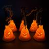 Hanging Broom Decor Halloween Pumpkin Light, LED Witch Lamp, Light Spooky Decorative for Holiday Party Shape