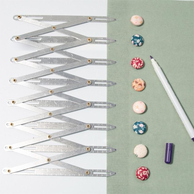 Expanding Sewing Gauge, Expandable Sewing Gauge Button Guide Equal Space Divider for Quilting Craft Pleat Button Spacer