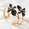 Enamel Glaze Flower Open Bangle Polka Dot Adjustable Bracelet Floral Bracelet  Birthday Gift
