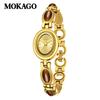 Mokaga Vintage Women's Quartz Watch - High Retro Tiger Eye Chalcedony with Light Luxury Waterproof Design