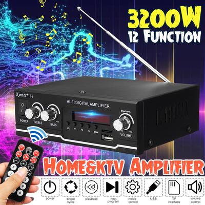 3200 W 110 V/220 V Bluetooth Audio Power HiFi Verstärker Musik Empfänger FM Radio Verstärker Audio Unterstützung mit Fernbedienung für Zuhause