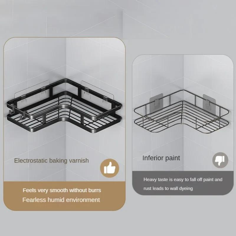 Badezimmer Dreieck Eisenregal Ohne Bohren Metall Eckregal Küche Badezimmer Zubehör Aufbewahrungsregal Shampoo Aufbewahrungsregal