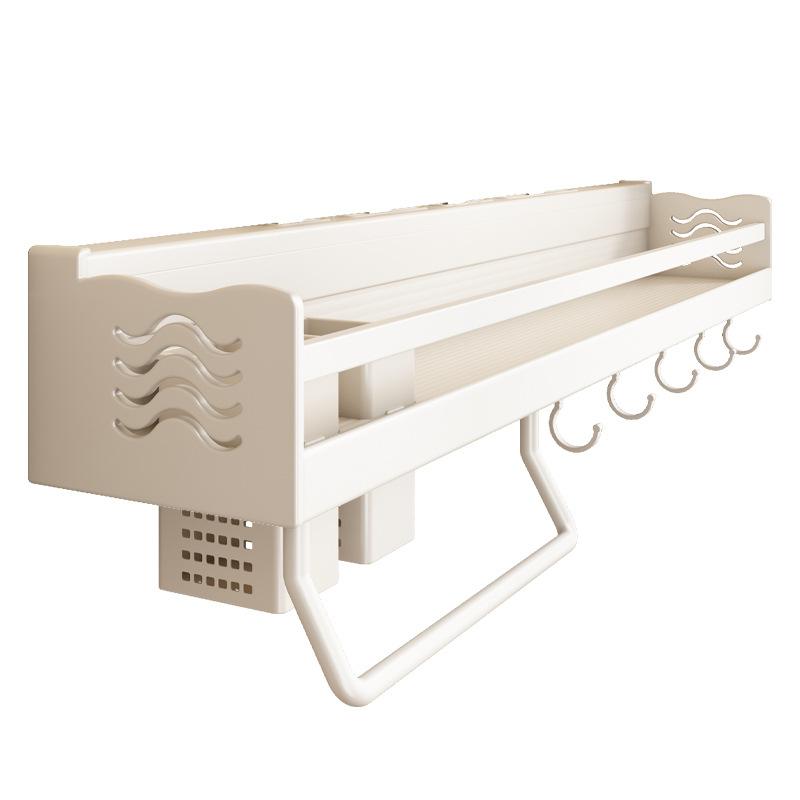 Kitchen Organizer White Wall Shelf Organizer Wall-Mounted Spice Rack Multifunctional Shelf Household Storage Kitchen Accessories