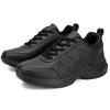 Shoes Spring and Autumn new all-black leather casual sports shoes lightweight waterproof and non-slip running travel shoes