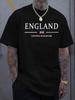 Herren England T-Shirt Union Jack Flagge Tee Lässiges Grafik Top Rundhals Shirt