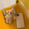 Cute 3D Plush Bear Phone Clip Adjustable Crossbody Lanyard Strap Korean Phone Bracelet Anti-Lost Lanyard Jewelry Girl Woman