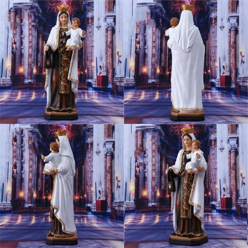 Nativitys Inspireds Mother Child Resin Statue Religious Sculpture Decorative Holiday Accent For Countertops Desks