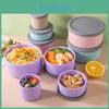 Food Silicone Fruit Crisper Grade And Vegetable Crisper Round Picnic Box With Lid Microwave Bento Lunch Box