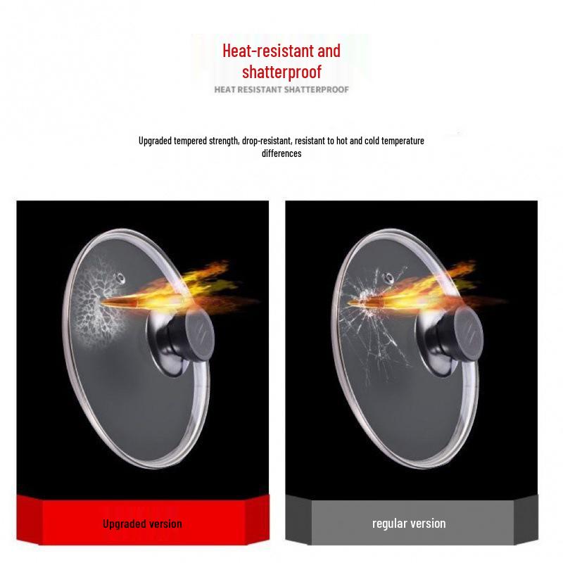 Tempered Glass Explosion-Proof Universal Pot Lid with G-Type Stainless Steel Inner Ring