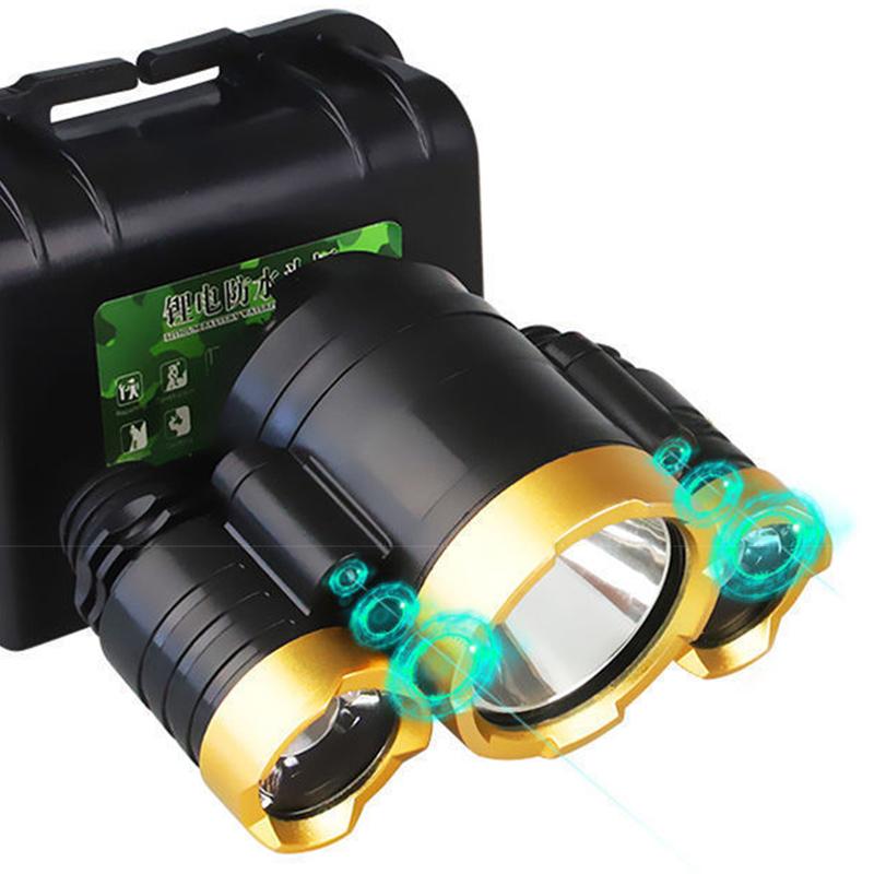 Head Lamp 5 LED Plastic Hight Bright Rechargeable 4 Modes 90 Degrees  Adjustable Head Flashlight Light with Charger