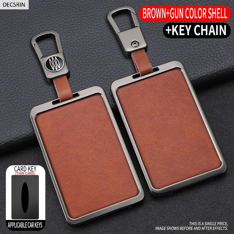 Metal High Quality Leather Shell for Tesla Model 3 Model Y Car Startup Card Key Holder Protector Case Fob Cover Auto Accessories