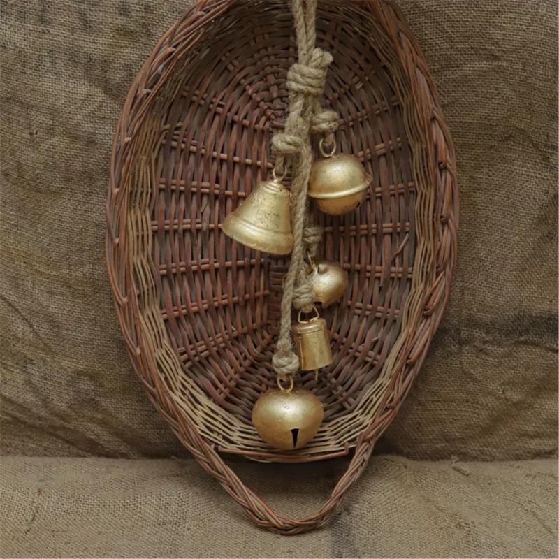 Retro Styles Iron Wind Chimes Handmade With Natural Twine Cord Perfect For Porch Balconies Decoration