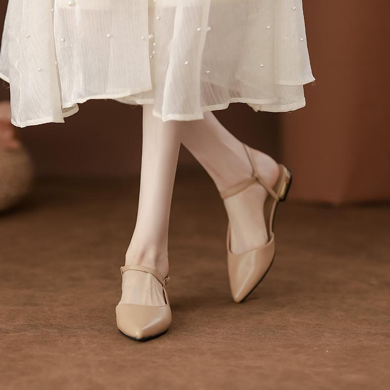 

Остроносые сандалии женские новые на плоском каблуке Мэри Джейн туфли-лодочки уличные для通勤 39 верблюд