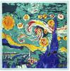 New Luxury Brand Design Sago Cycas Palm Tree Winter Square Scarf 130cm Twill Silk Scarf Women Kerchief Scarves For Ladies