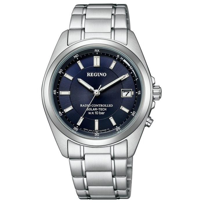[CITIZEN] Reguno KS3-115-71 (Radio/Solar Tech/Water Resistant) Men s Business Analog Date Silver Navy