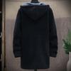 Trench Coats for menn Jakker Fleece Parka Langermet hettecardigan Varm Uformell Lang Strikket Frakkjakke
