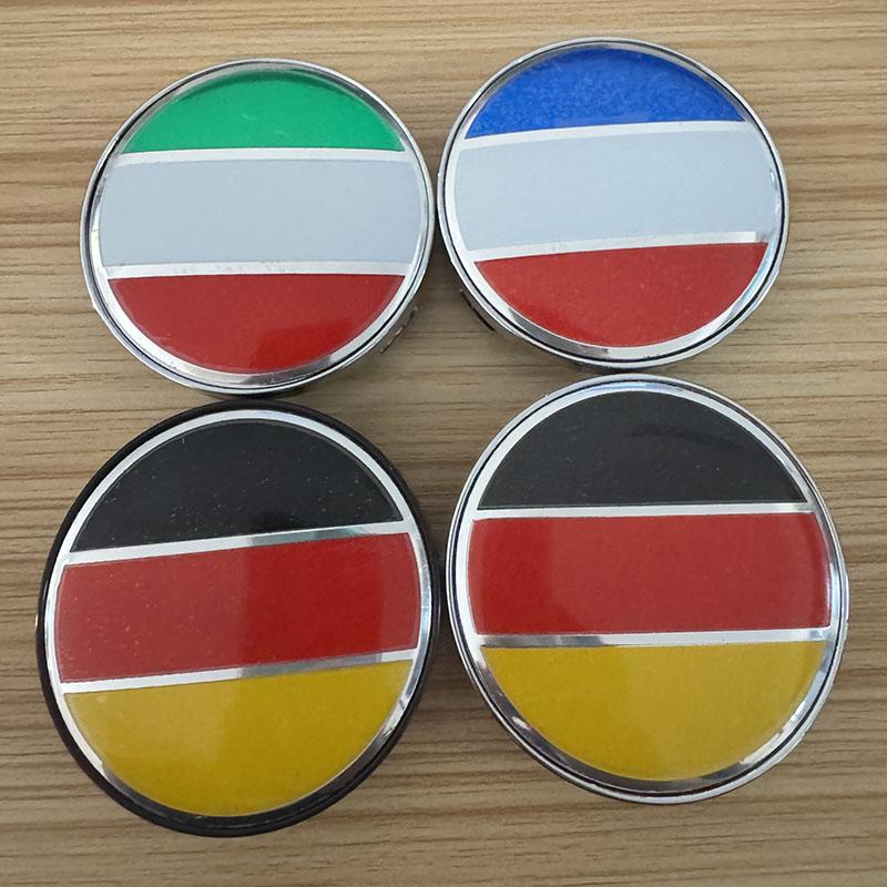 4Pcs 56mm 60mm Germany France Italy Badge Car Wheel Center Hub Caps Badge Rim Cover Sticker
