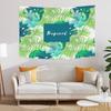 Enthusiastic Summer Green Tropical Leaves Plants Printed Polyester Tapestry Wall Hanging Tapestries For Bedroom Dorm Decor