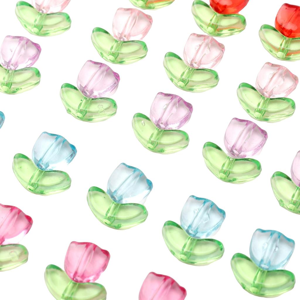 20Set/bag Acrylic Tulip Beads For DIY Necklace Bracelet Earrings Jewelry Making Craft Accessories