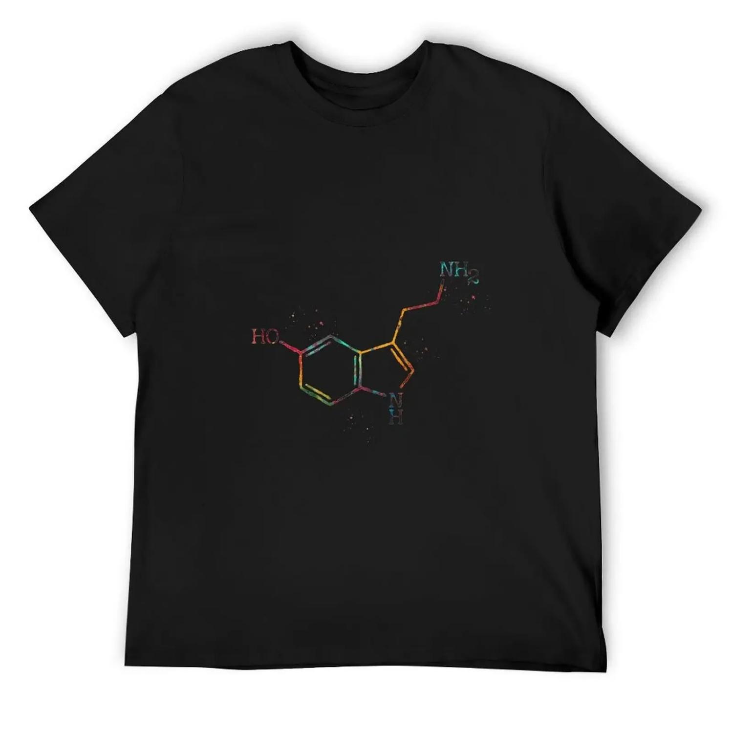 Serotonin Molecule T-Shirt boys animal print graphic t shirts blacks t shirts for men graphic S