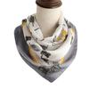 Simulated silk square scarf Professional rose plain and elegant silk scarf New 71cm peony scarf Sunscreen shawl Women's flower scarf