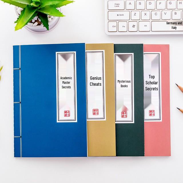 Genius Student Exam Secret: Retro Creative Fun Stationery - Personalized Lined Notebook with Simple Stitching