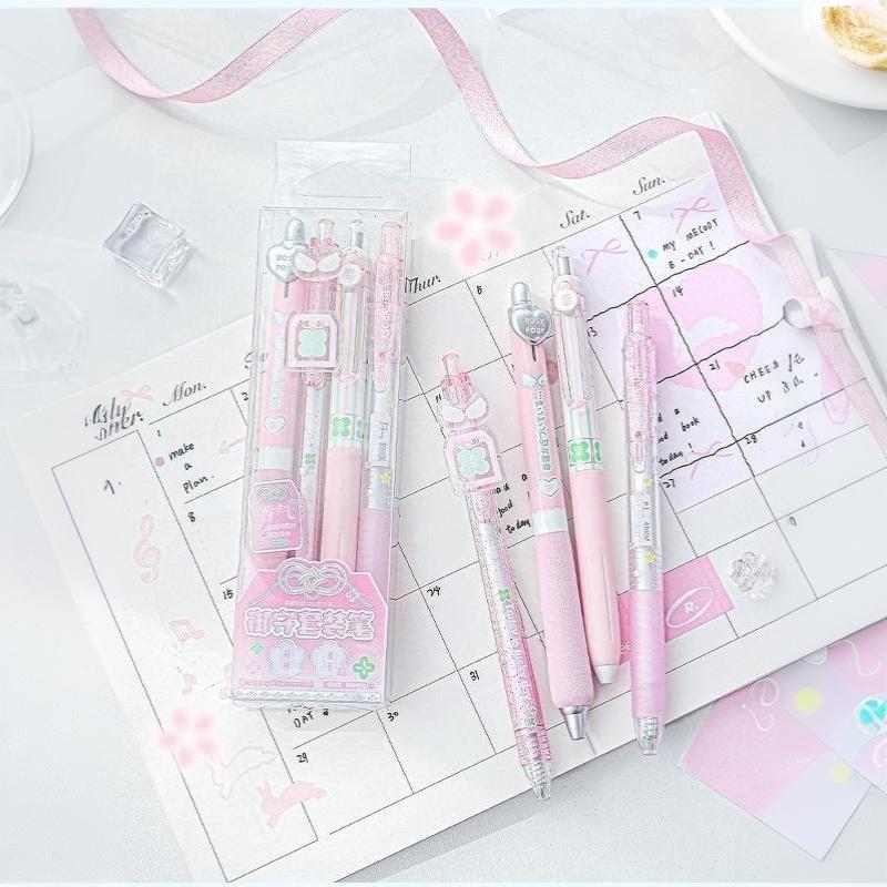 4Pcs/Set Japanese Cute Ins Inspired Scented Gel Pens Instant Dry 0.5Mm Smooth Ink For Exam Writing Sweet Aesthetic Pastel Pens