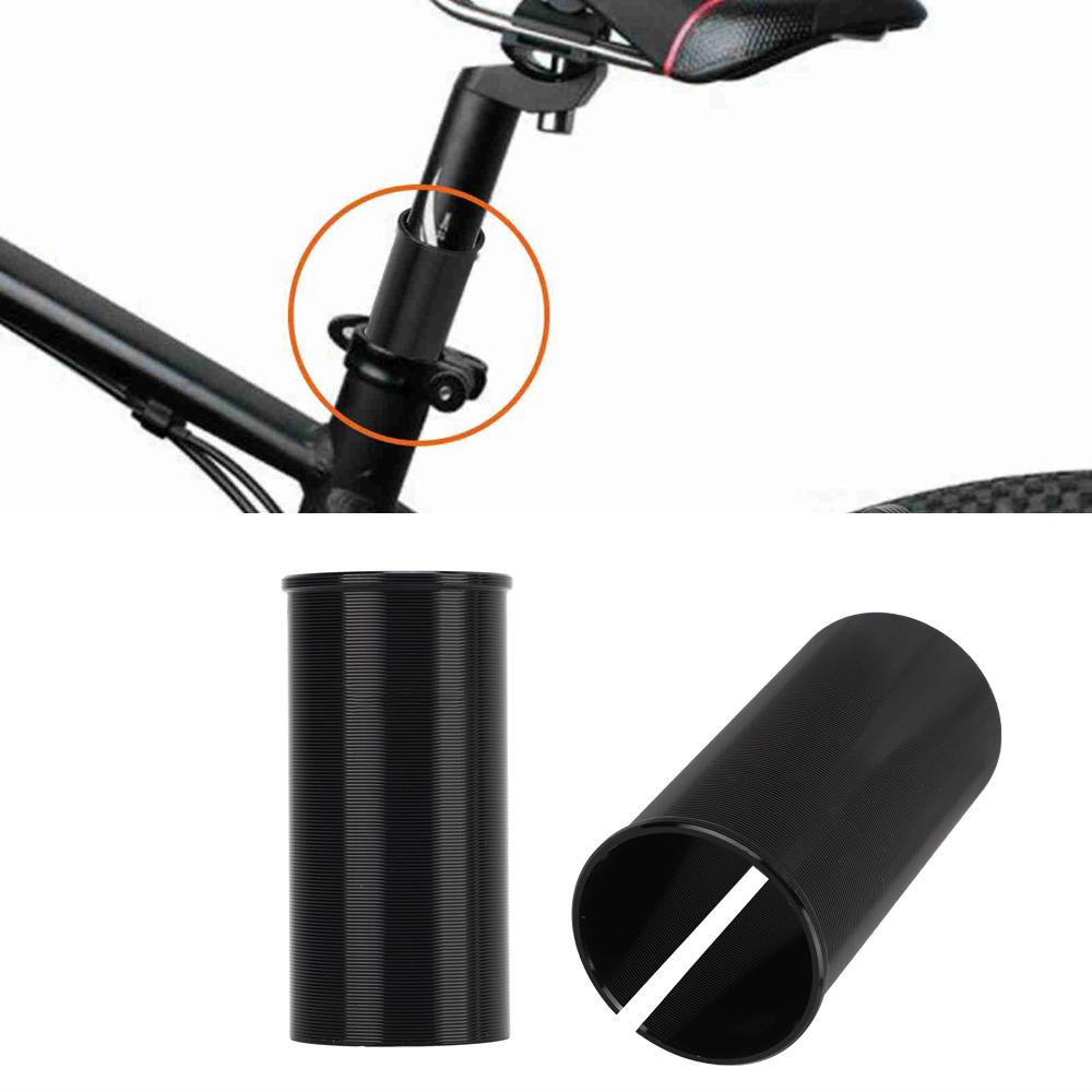 2 Stück Schwarzer Fahrrad-Sattelstützen-Reduzierer Aluminiumlegierung Sattelstützen-Shim Fahrradwartung