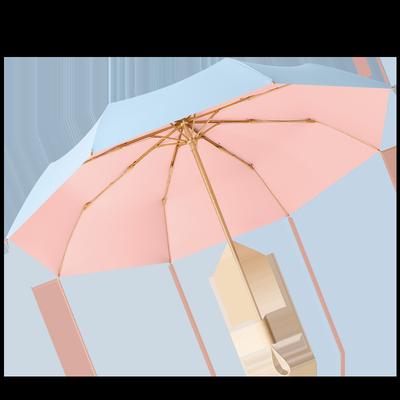 New Hand-opened 8-bone Color Glue Solid Color Umbrella UV-proof Solid Wood Handle Umbrella