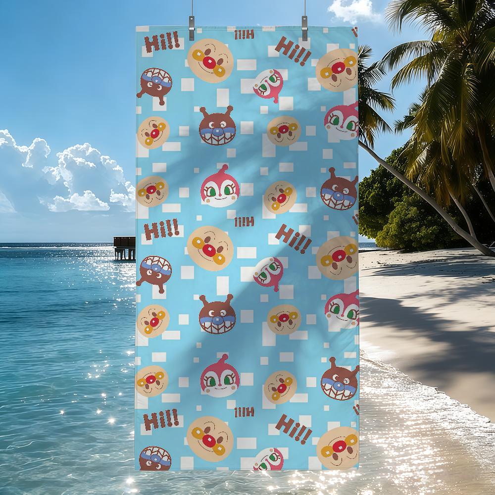 Cartoon A-Anpanman Towel Quick Drying Beach Towels Are Suitable For Swimming Pools Camping Yoga And The Gym
