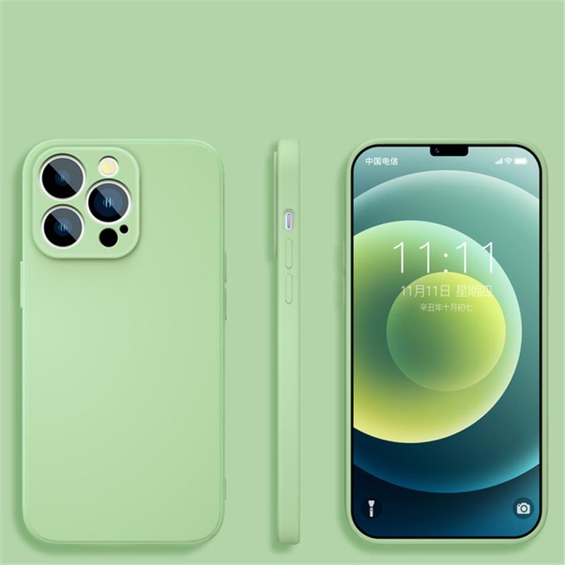 Skin Feel Liquid Silicone Case For iPhone 14 13 12 11 Pro Max X XR XS Max 8 7 6 Plus Shockproof Square Bumper Soft Back Cover