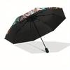 Colorful Sugar Skull Stained  DecorUmbrella, Portable 3-Fold Compact Umbrella,Christmas Gift ES647