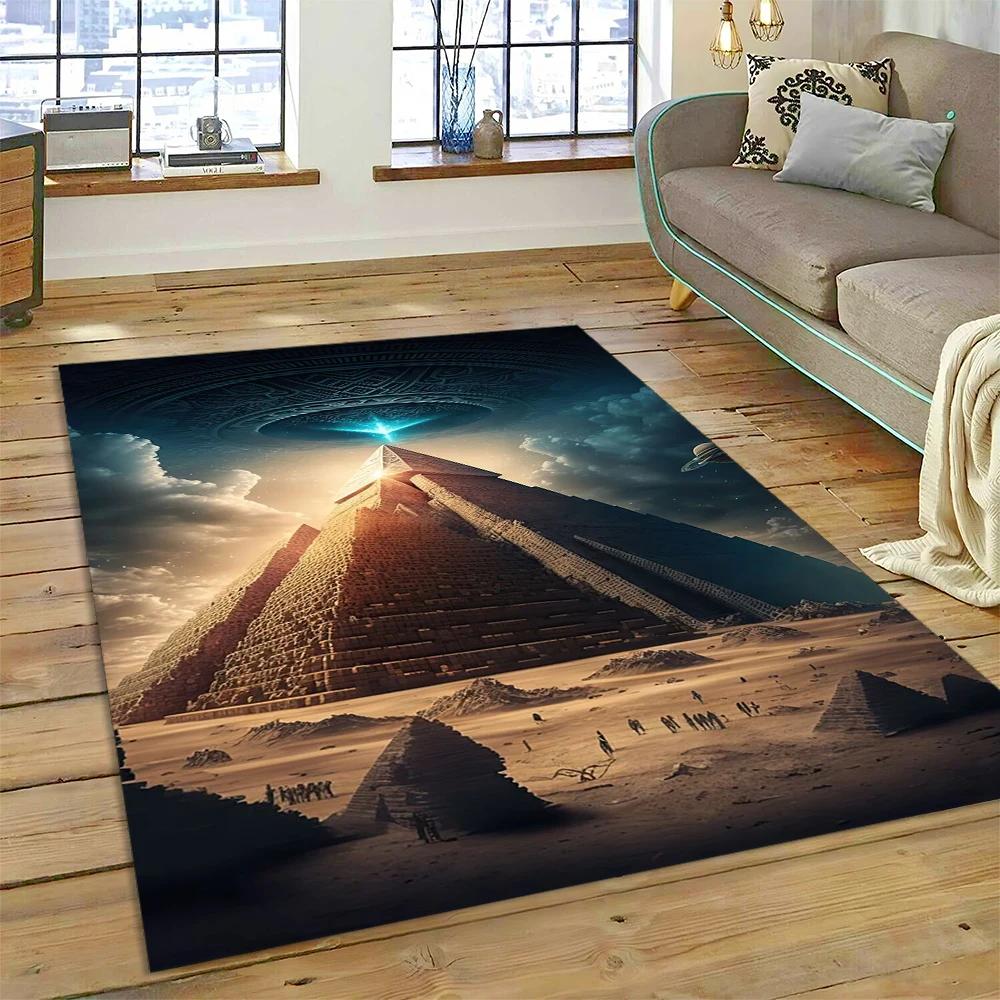 Ägyptische Pyramide Berühmte Architektur Teppich Teppich für Zuhause Wohnzimmer Schlafzimmer Sofa Fußmatte Dekor, Kinderbereich Teppich Rutschfeste Bodenmatte