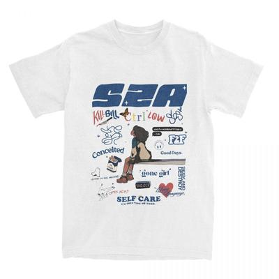 SZA SOS Song Herren Damen T-Shirt Sommer Kurzarm Vintage Reine Baumwolle Rundhals T-Shirt Übergröße T-Shirt
