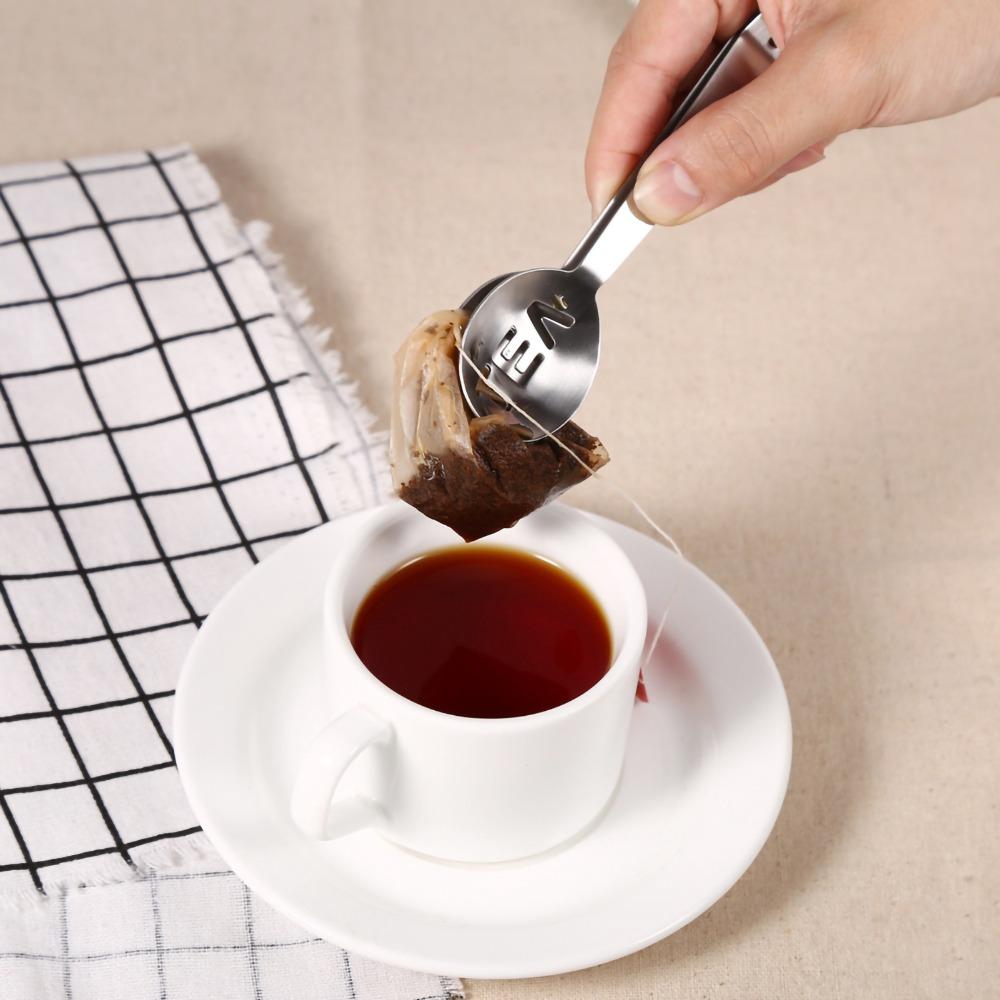 2 PCS Stainless Steel Tea Bag Tongs Lightweight Tea Bag Clip Portable Tea Bag Squeezer  Sugar Cubes