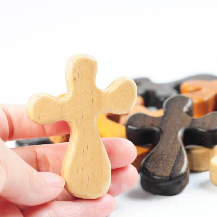 Wood Holding Crosses Prayer & Meditation Cross Religious Gift for Kids Adults
