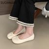 Fashion SUOJIALUN 2025 Spring New Brand Women Flat Shoes Fashion Candy Color Ladies Split Toe Shallow Slip On Boat Shoes Dress Loafer Sh