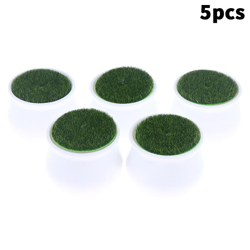 5Pcs Thickened Balcony Fake Flowers Garden Decoration Flower Pot Bonsai Ornament Flower Arrangement Device Vase With Woven Lawn