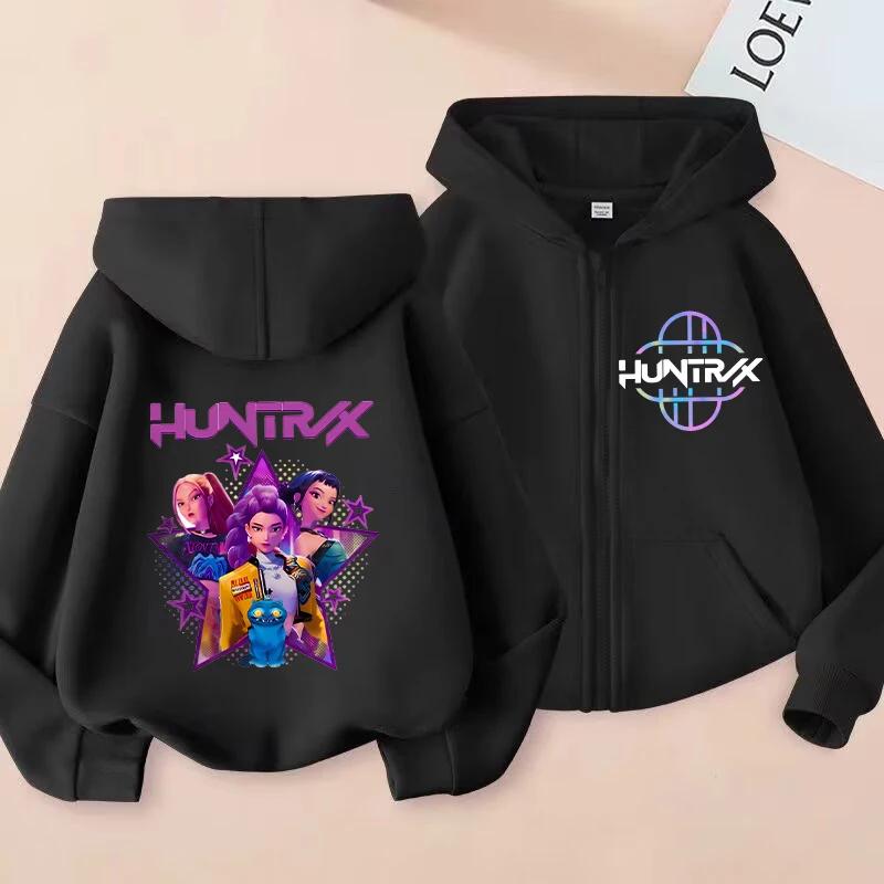 Hoodies Sweatshirts Girls Zip Sweatshirt Children's Clothing Cartoon Print Hoodie Casual Top