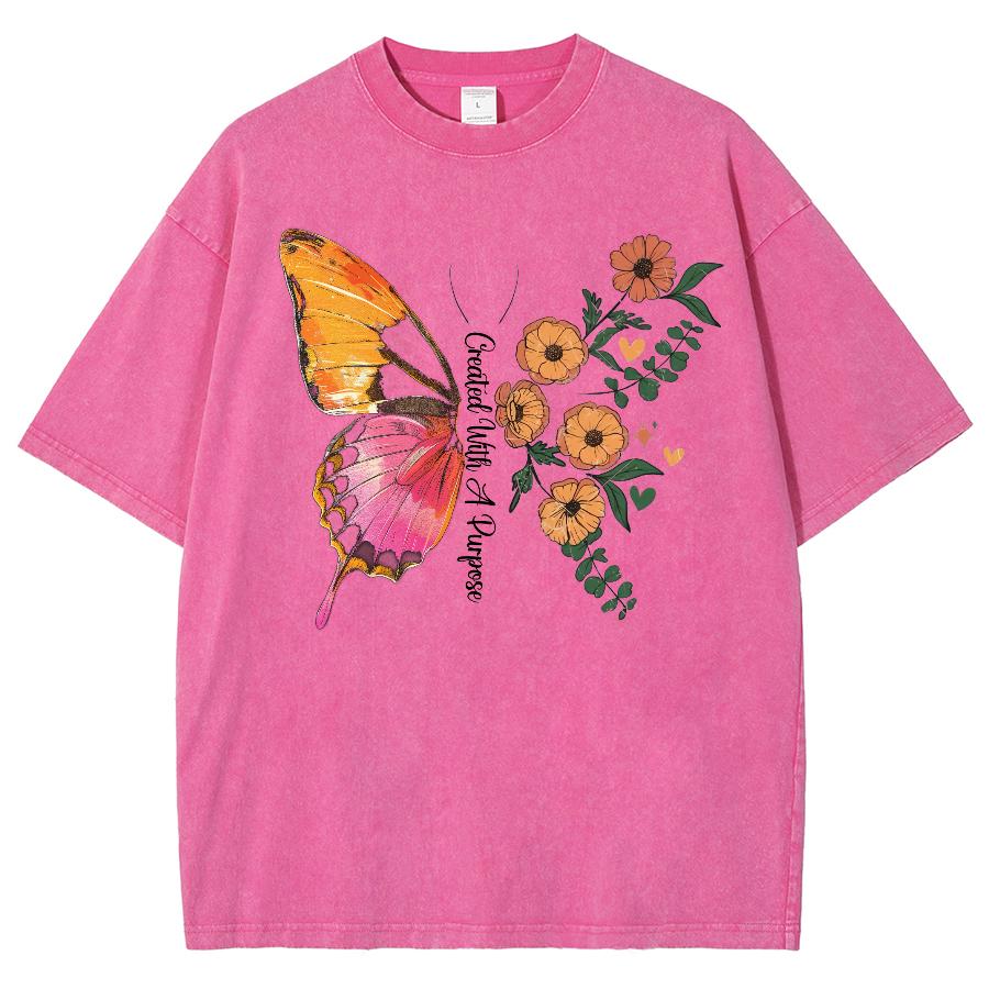 

Женская летняя футболка Y2K с принтом бабочек, из вареного денима, с коротким рукавом, унисекс, повседневный модный наряд для мужчин 3XL