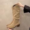 Fashion versatile comfortable high boots women's 2025 autumn and winter new pointed thick heel but knee Martin boots women